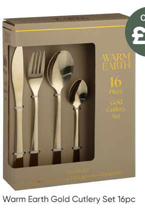 Warm Earth Gold Cutlery Set 16pc
