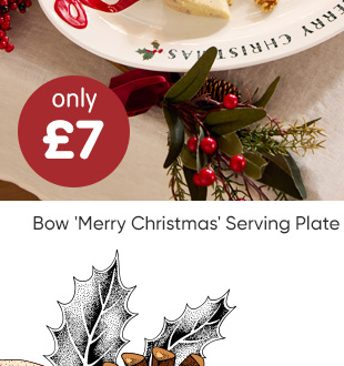 Bow 'Merry Christmas' Serving Plate