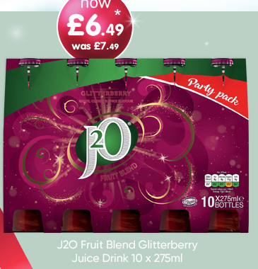 J2O Fruit Blend Glitterberry Juice Drink 10 x 275ml