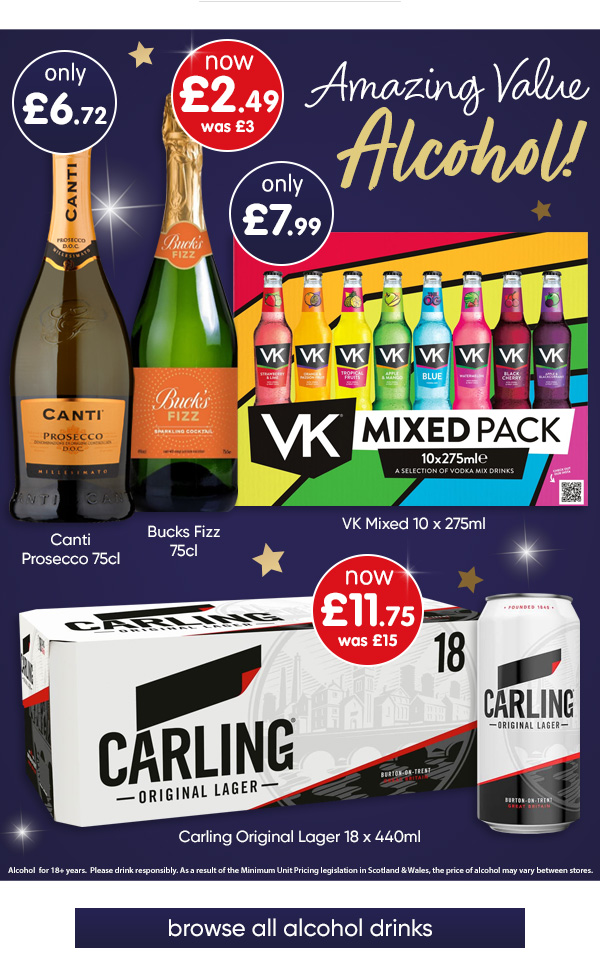 Party Alcohol Drinks at B&M