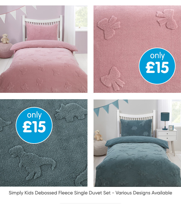 Simply Kids Debossed Fleece Single Duvet Set