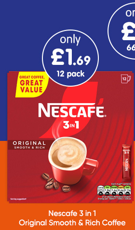 Nescafe 3 in 1 Original Smooth & Rich Coffee 12pk