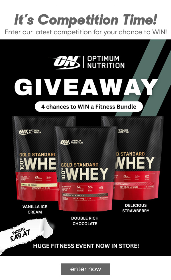 FOUR Chances to WIN an Optimum Nutrition Fitness Bundle Competition