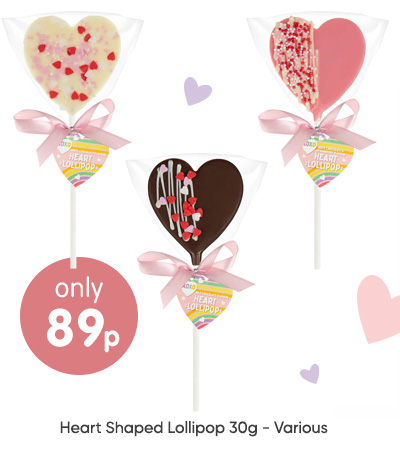 Heart Shaped Lollipop 30g - Various