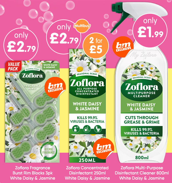 White Daisy & Jasmine Cleaning Products at B&M