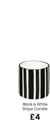 Black & White Stripe Candle