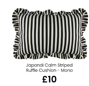 Japandi Calm Striped Ruffle Cushion - Mono