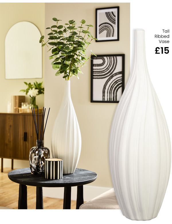 Tall Ribbed Vase