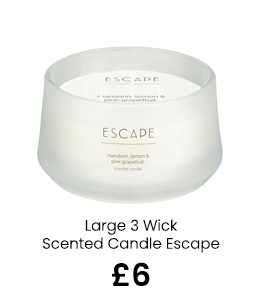 Large 3 Wick Scented Candle Escape