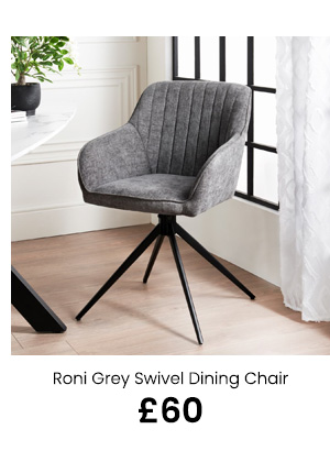 Roni Grey Swivel Dining Chair