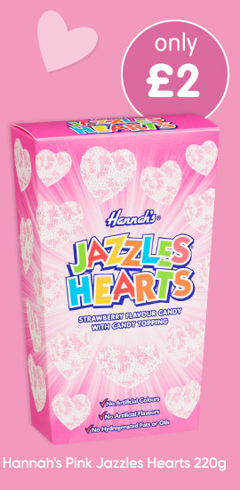Hannah's Pink Jazzles Hearts 220g