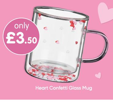 Heart Confetti Glass Mug