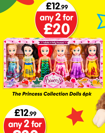The Princess Collection Dolls 6pk