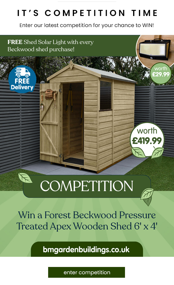 WIN a Wooden Shed Worth £419.99 Competition