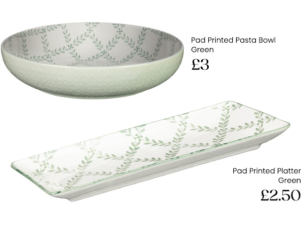 Pad Printed Tableware Green