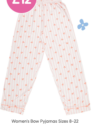 Women's Bow Pyjamas Sizes 8-22