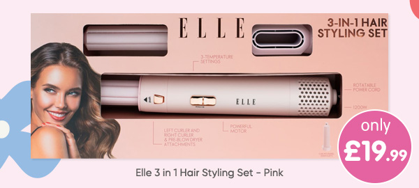 Elle 3 in 1 Hair Styling Set - Pink