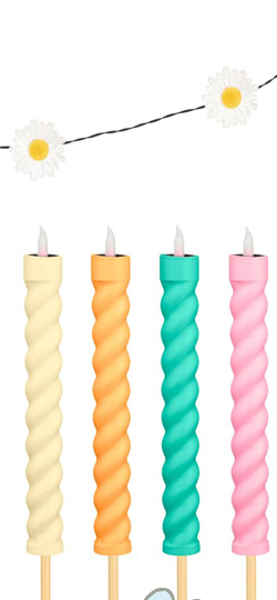 Solar Powered Spiral Candle Stake Light - Various