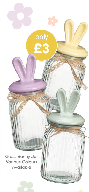 Glass Bunny Jar - Various