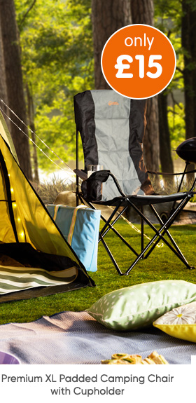 Premium XL Padded Camping Chair with Cupholder