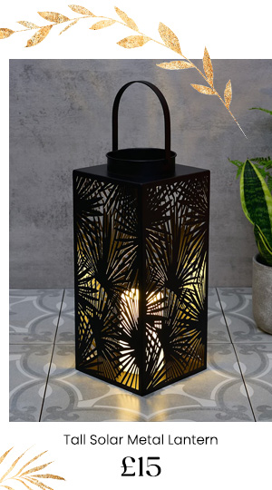 Tall Solar Metal Lantern