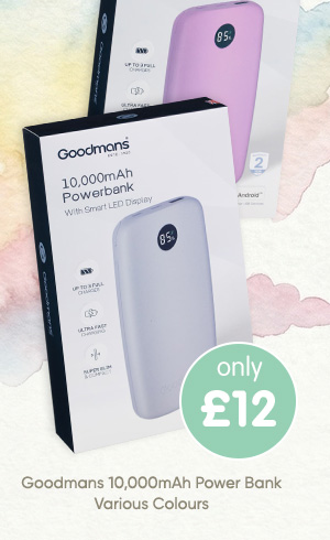 Goodmans 10,000mAh Power Bank - Various Colours