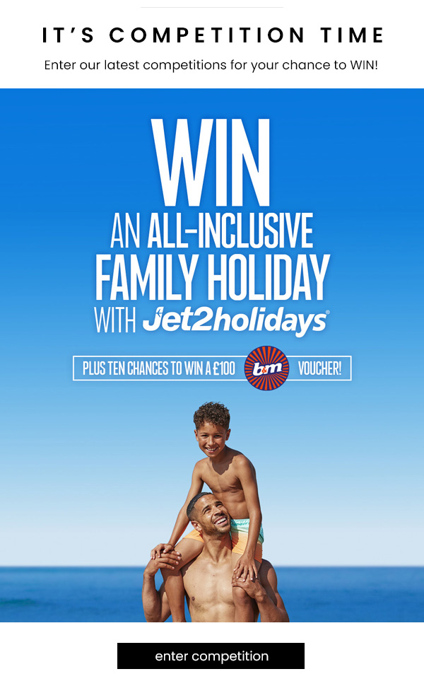 B&M & Jet 2 Partnership. Win an all-inclusive Family Holiday plus TEN Chances to Win a £100 B&M Gift Voucher Competition