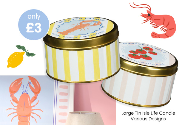 Large Tin Isle Life Candle - Various