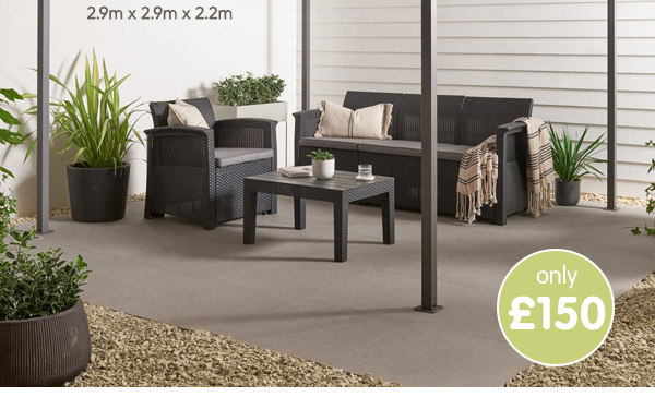 Steel Pergola 2.9m x 2.9m x 2.2m