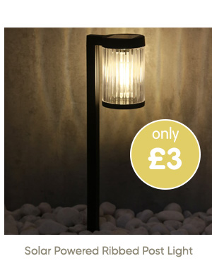 Solar Powered Ribbed Post Light
