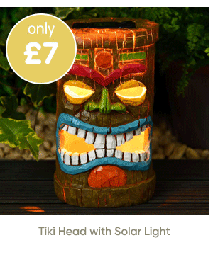 Tiki Head with Solar Light - Various