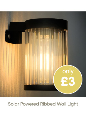 Solar Powered Ribbed Wall Light