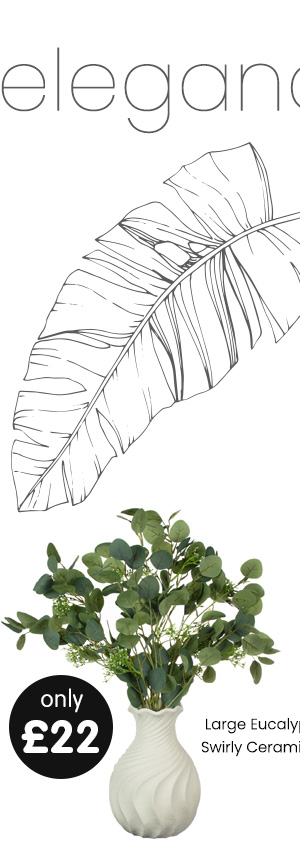 Large Eucalyptus in Swirly Ceramic Vase