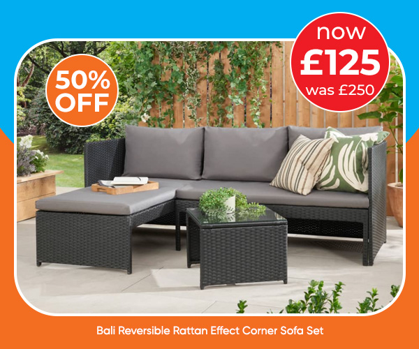 Bali Reversible Rattan Effect Corner Sofa Set