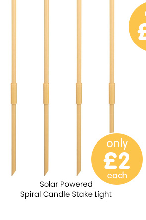 Solar Powered Spiral Candle Stake Light - Various Colours Available
