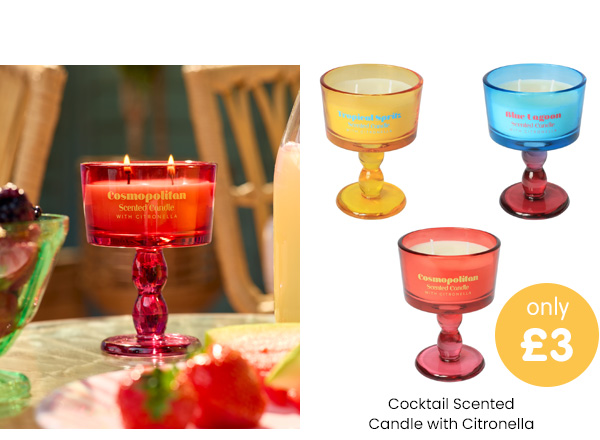 Cocktail Scented Candle with Citronella - Various Designs Available