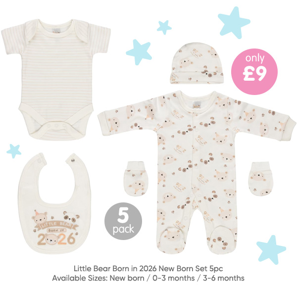 Little Bear Born in 2026 New Born Set 5pc