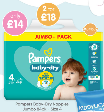 Pampers Baby-Dry Nappies Jumbo 84pk - Size 4
