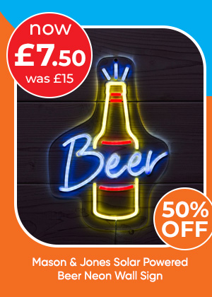 Mason & Jones Solar Powered Beer Neon Wall Sign