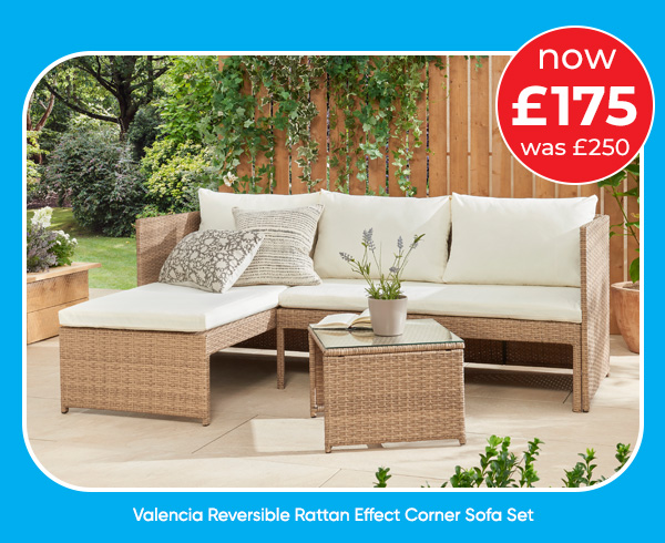Valencia Reversible Rattan Effect Corner Sofa Set