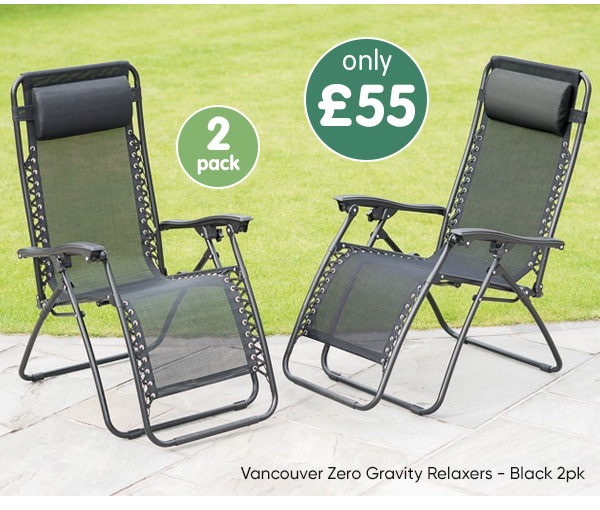 Vancouver Zero Gravity Relaxers - Black 2pk