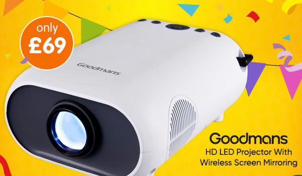 Goodmans HD LED Projector With Wireless Screen Mirroring