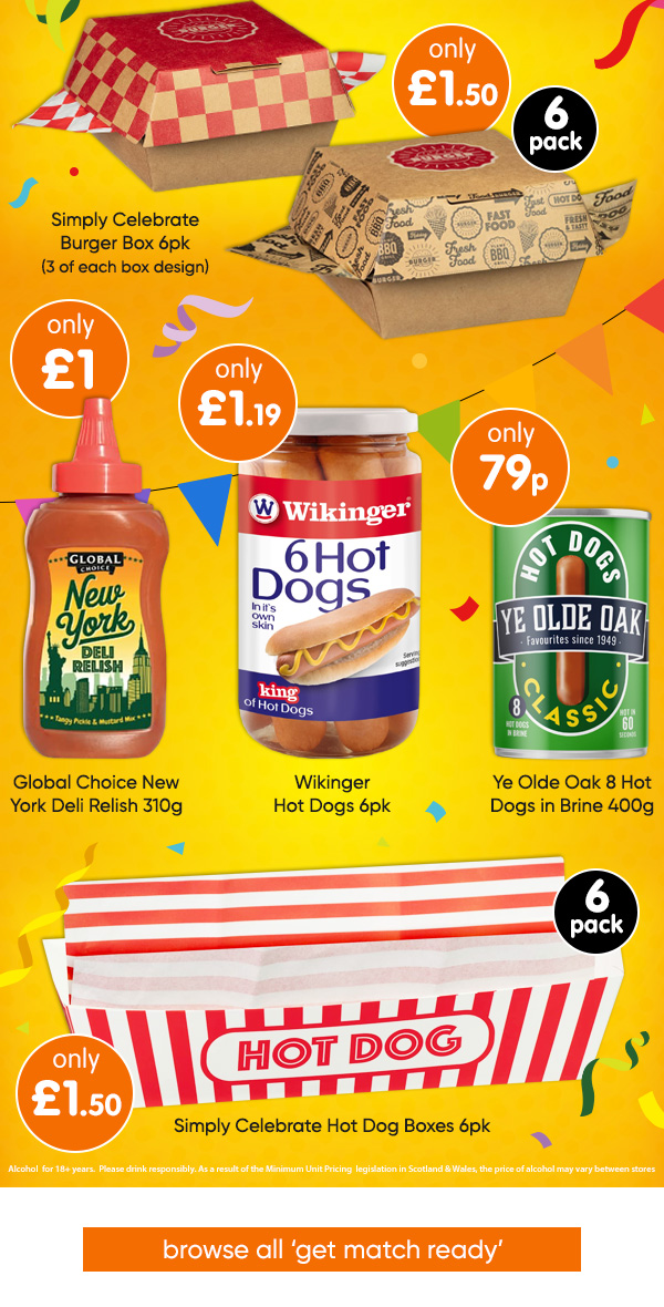 Get Match Ready Food & Drink at B&M