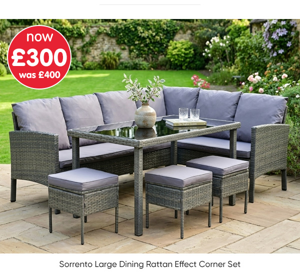 Sorrento Large Dining Rattan Effect Corner Set