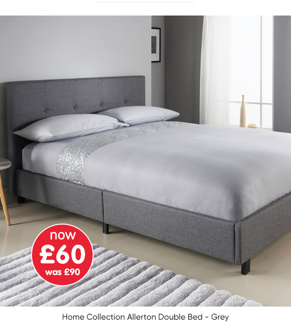 Home Collection Allerton Double Bed - Grey