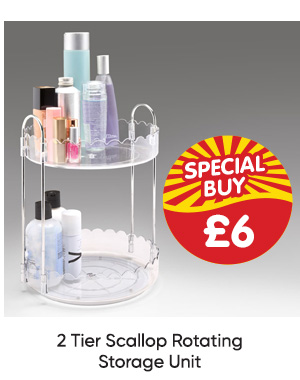 2 Tier Scallop Rotating Storage Unit