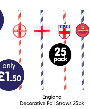 England Decorative Foil Straws 25pk