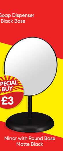 Mirror with Round Base - Matte Black