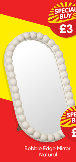 Bobble Edge Mirror - Natural