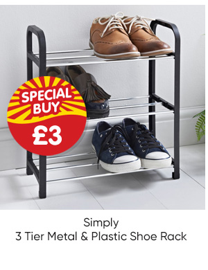 Simply 3 Tier Metal & Plastic Shoe Rack